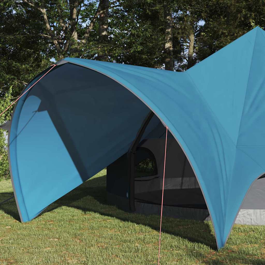 Teepee Tent 5-Person with Roof Blue and Grey 415 x 415 x 247 cm