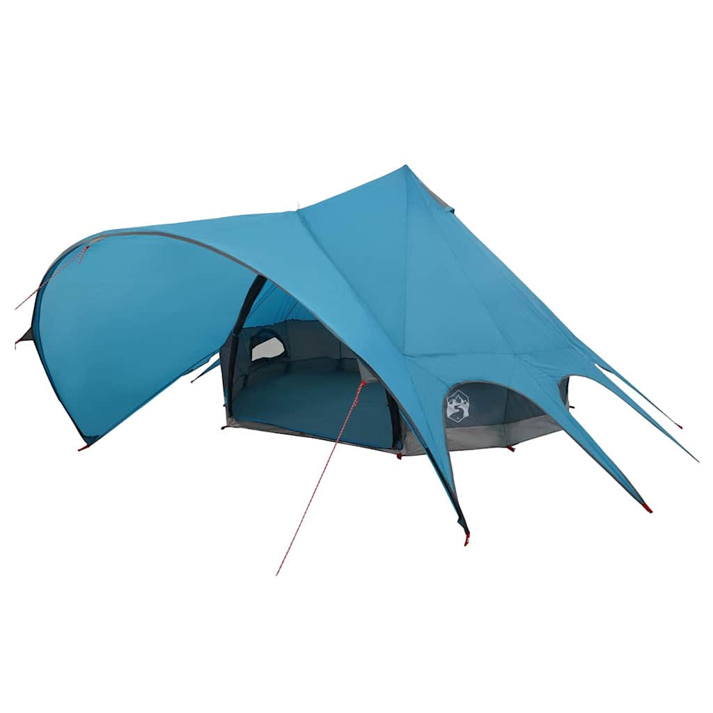 Teepee Tent 5-Person with Roof Blue and Grey 415 x 415 x 247 cm