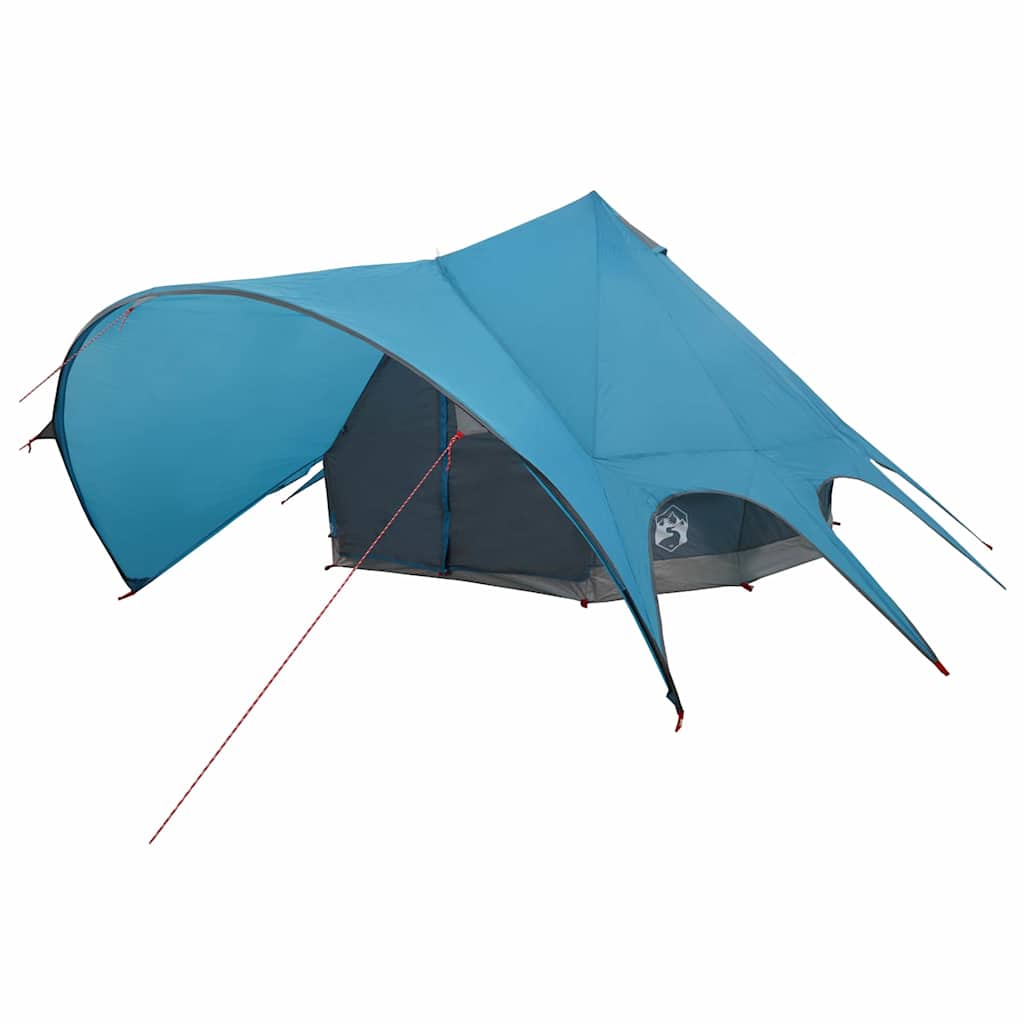 Teepee Tent 5-Person with Roof Blue and Grey 415 x 415 x 247 cm