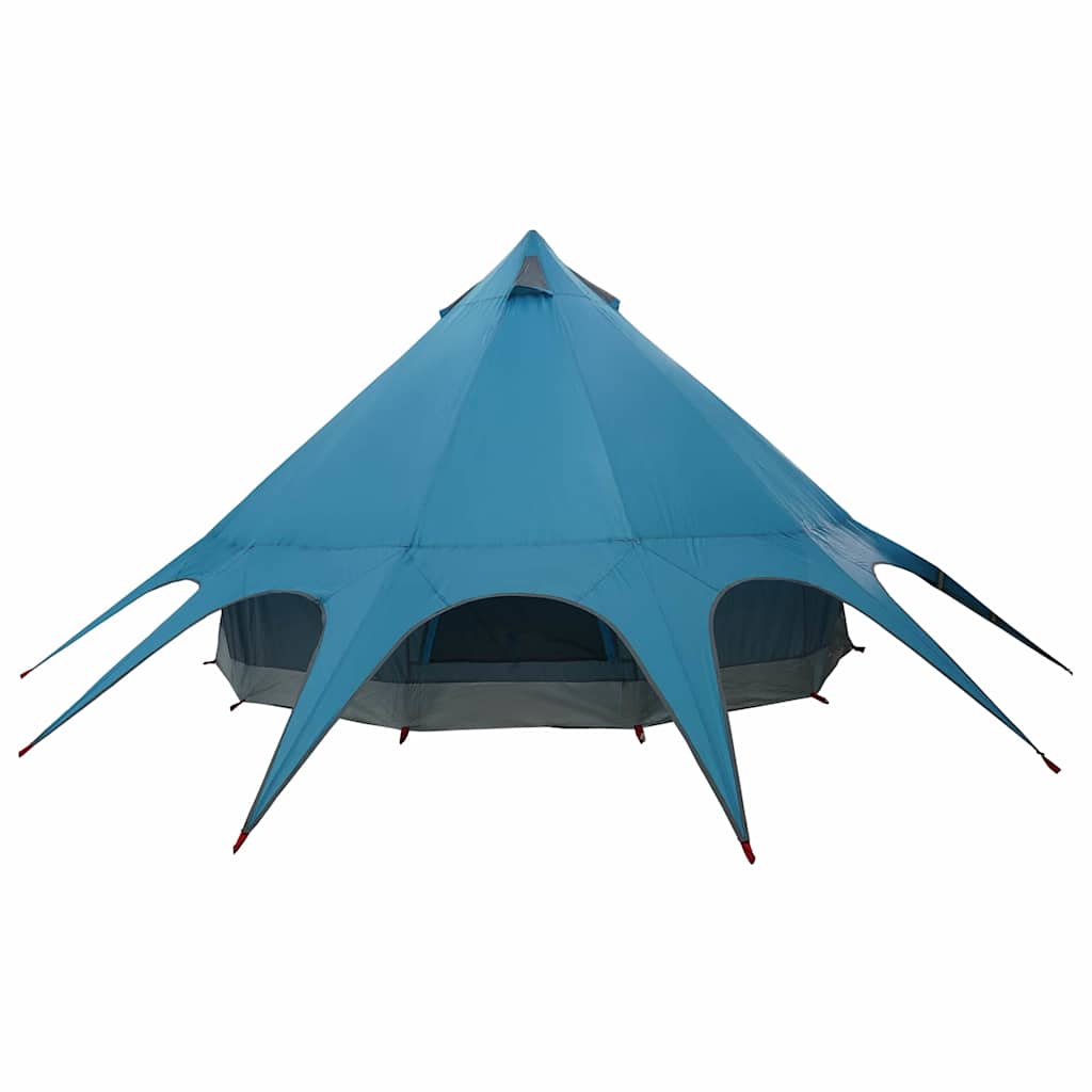 Teepee Tent 5-Person with Roof Blue and Grey 415 x 415 x 247 cm