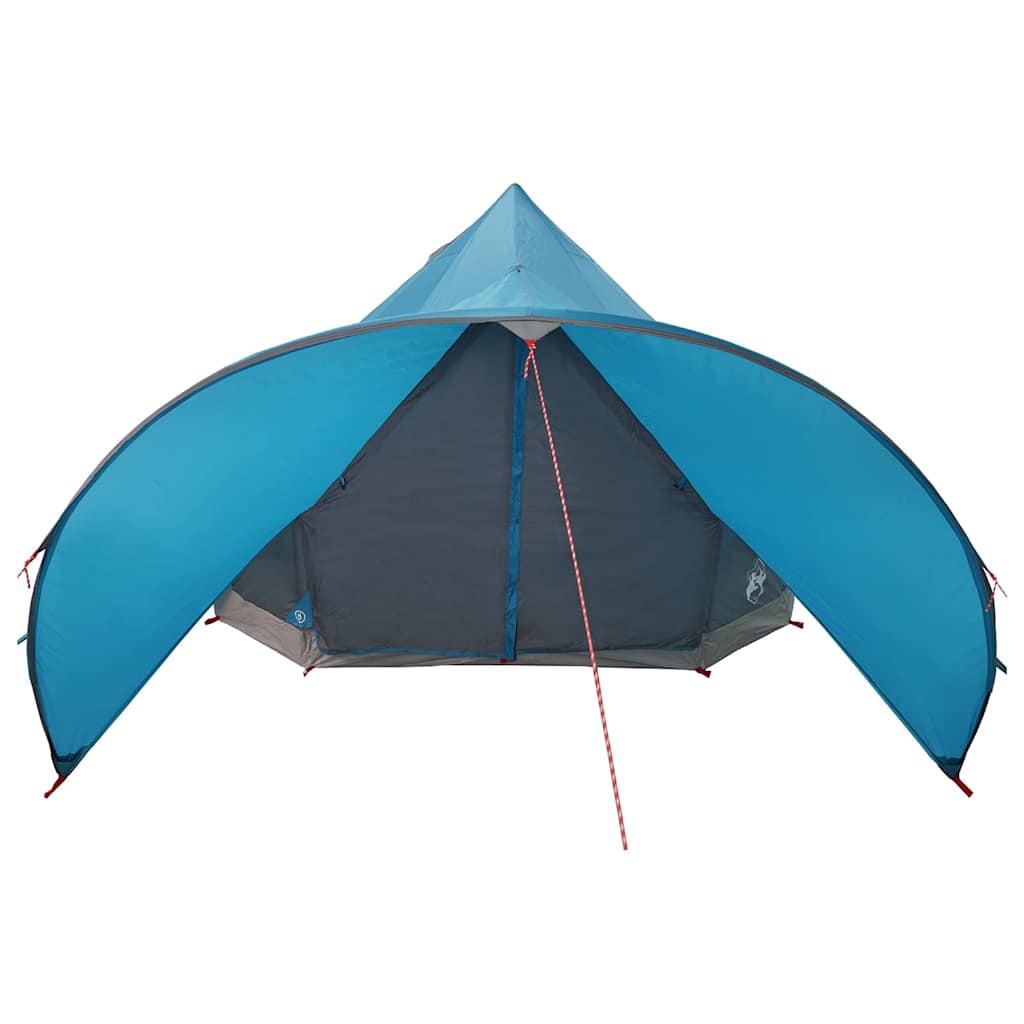 Teepee Tent 5-Person with Roof Blue and Grey 415 x 415 x 247 cm