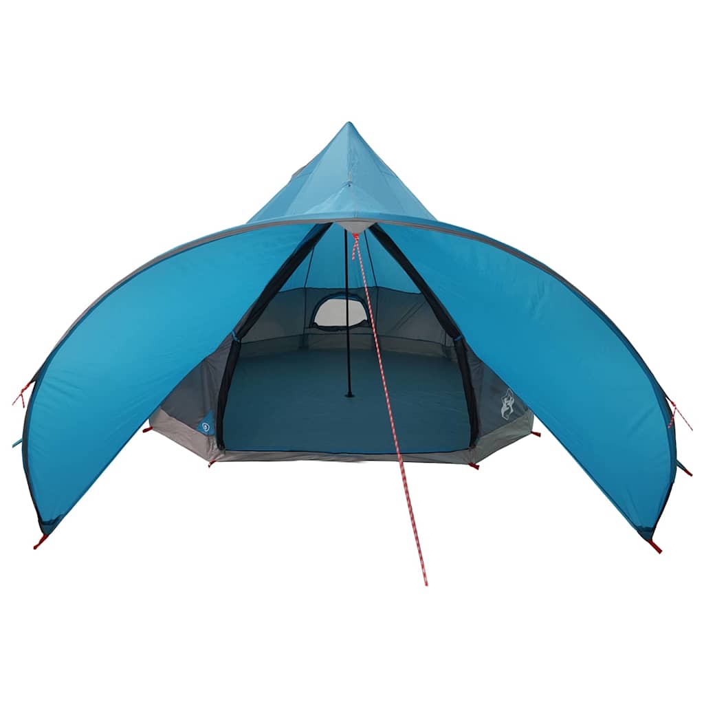 Teepee Tent 5-Person with Roof Blue and Grey 415 x 415 x 247 cm