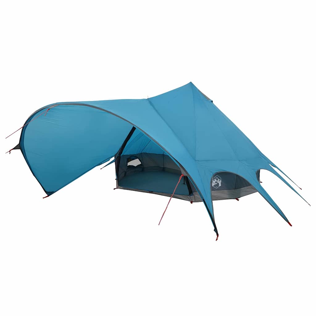 Teepee Tent 7-Person with Roof Blue and Grey 600 x 600 x 347 cm