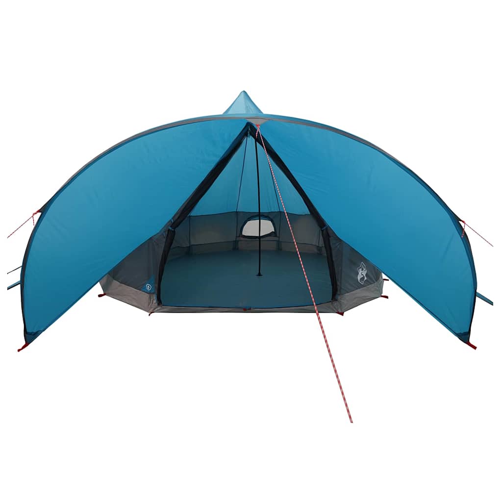 Teepee Tent 7-Person with Roof Blue and Grey 600 x 600 x 347 cm