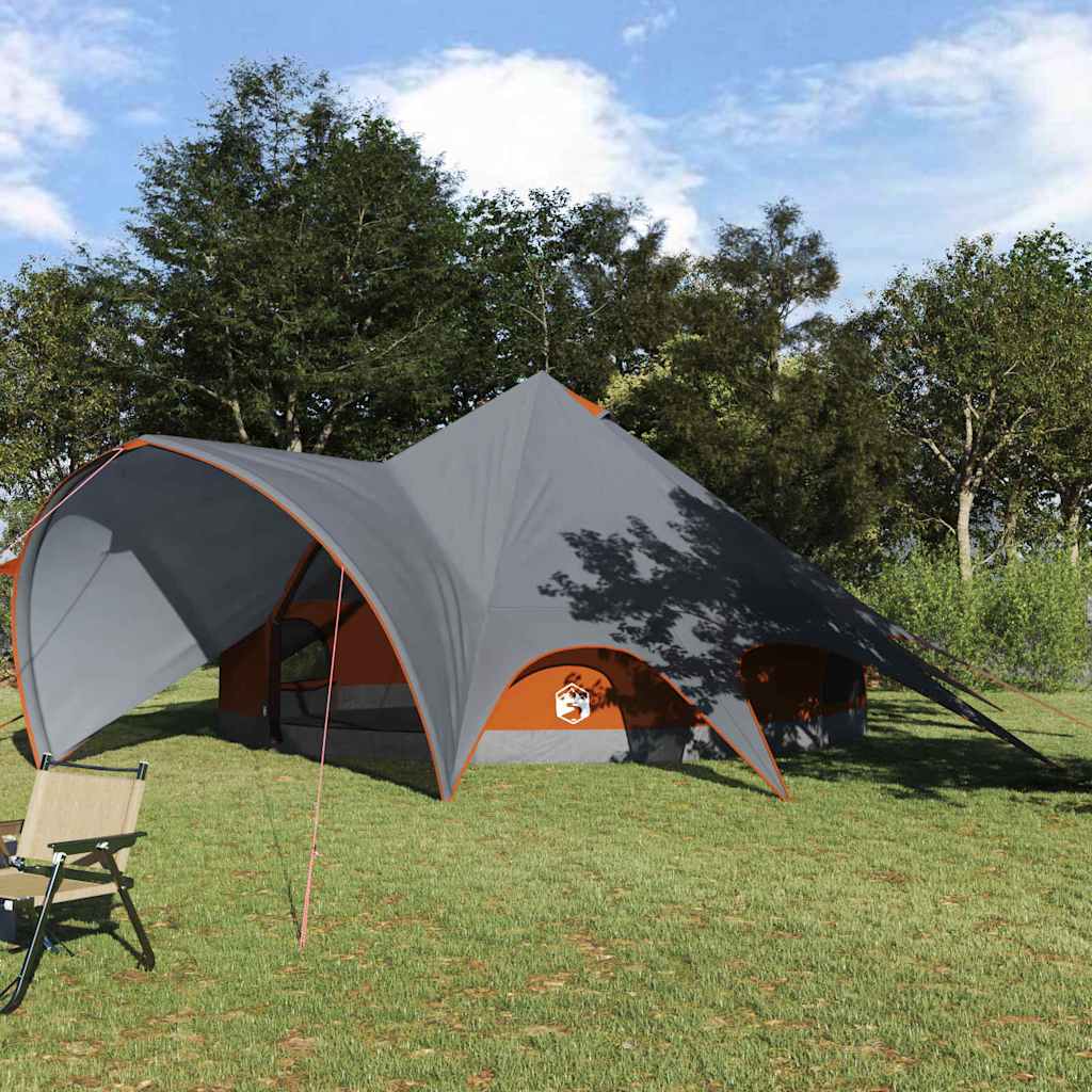 Teepee Tent 7-Person Grey and Orange 600 x 600 x 347 cm