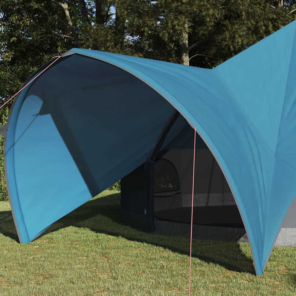 Teepee Tent 9-Person with Roof Blue and Grey 502 x 502 x 297 cm