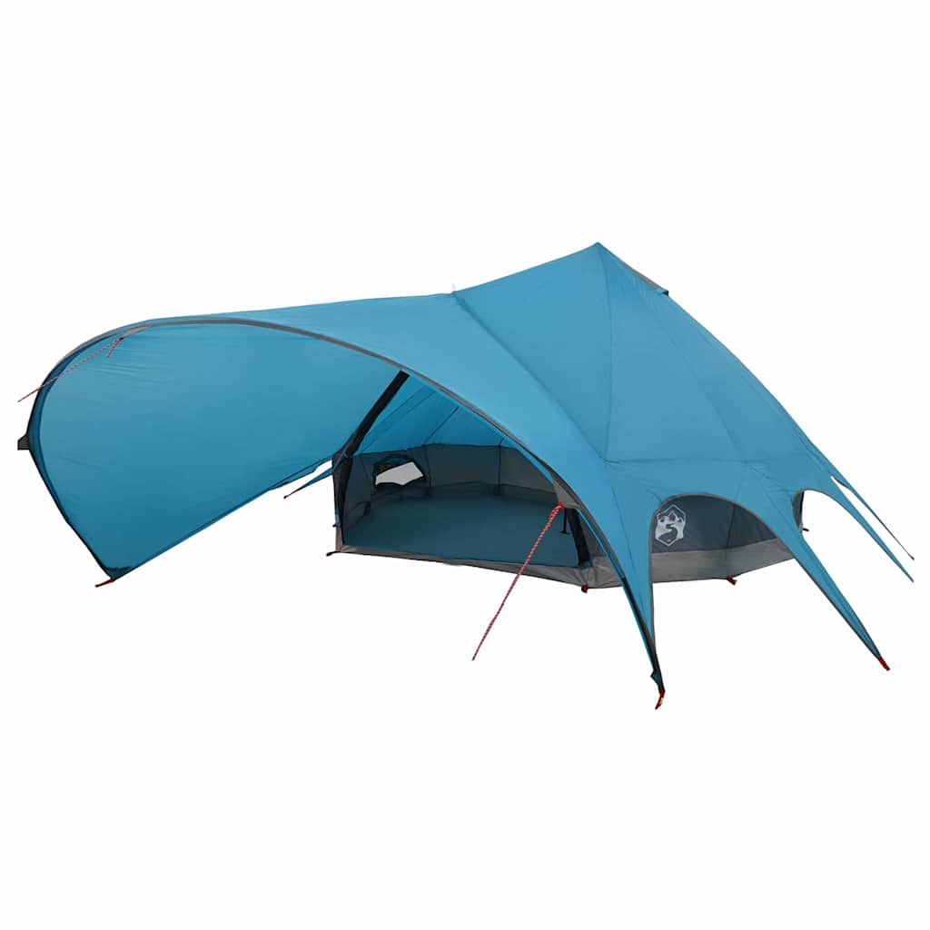 Teepee Tent 9-Person with Roof Blue and Grey 502 x 502 x 297 cm