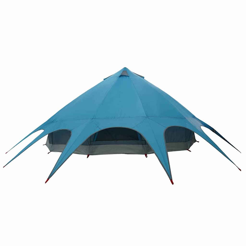 Teepee Tent 9-Person with Roof Blue and Grey 502 x 502 x 297 cm