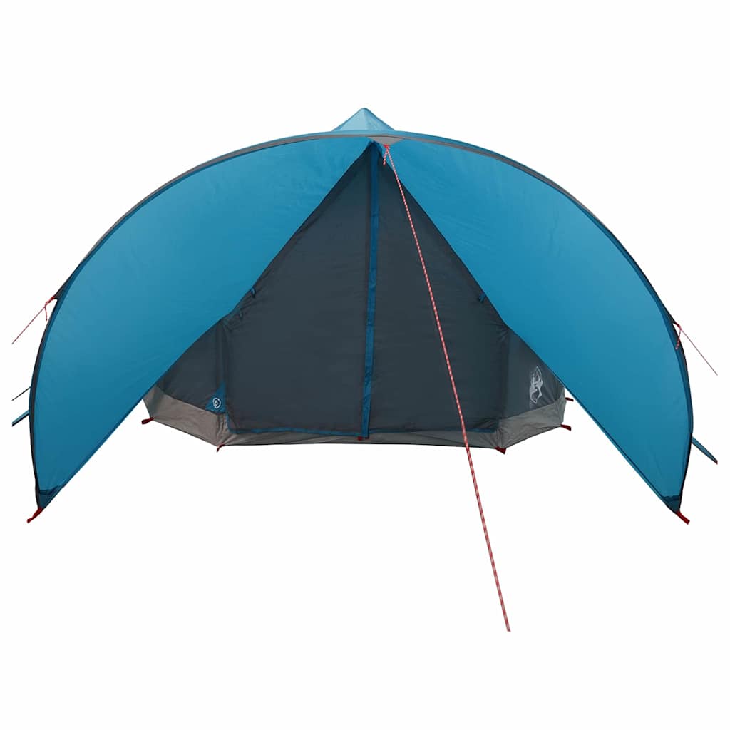 Teepee Tent 9-Person with Roof Blue and Grey 502 x 502 x 297 cm