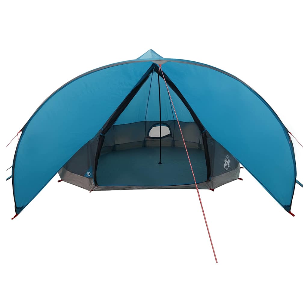 Teepee Tent 9-Person with Roof Blue and Grey 502 x 502 x 297 cm