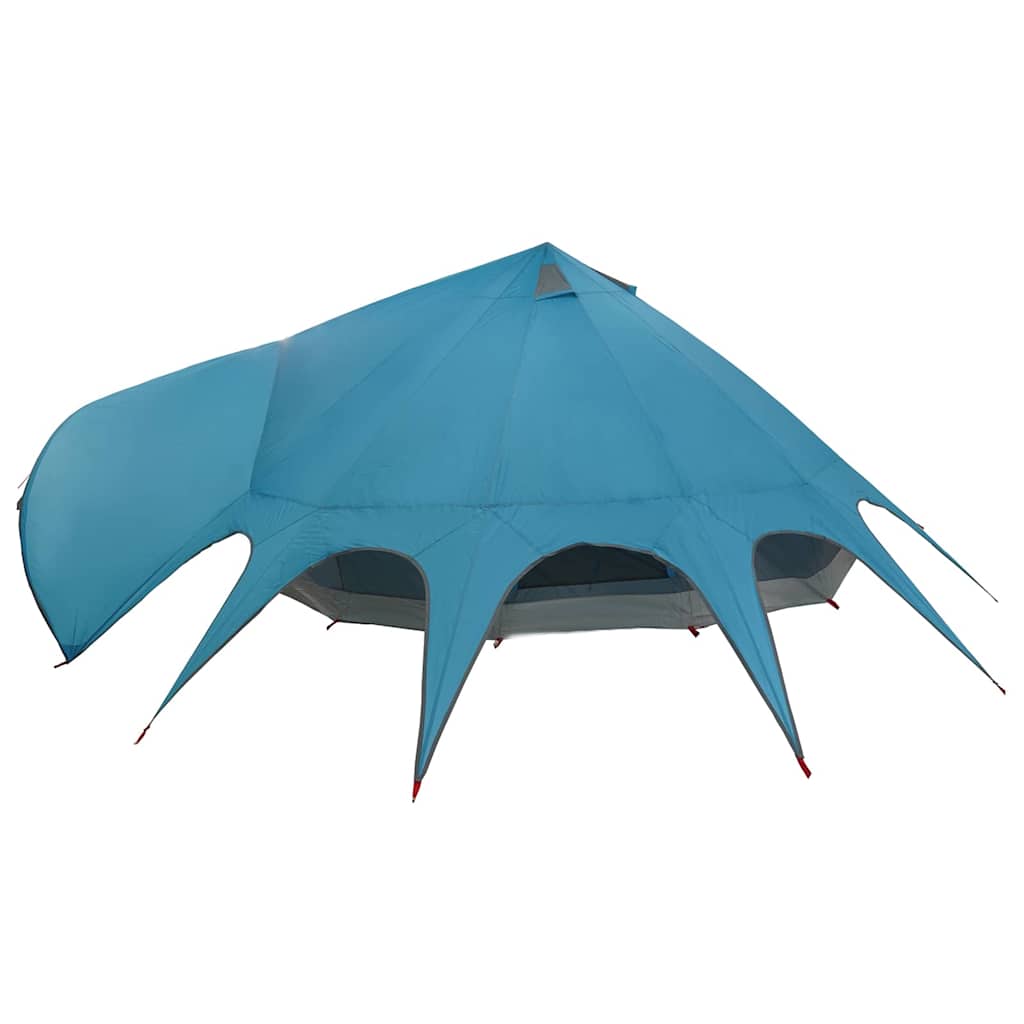 Teepee Tent 9-Person with Roof Blue and Grey 502 x 502 x 297 cm