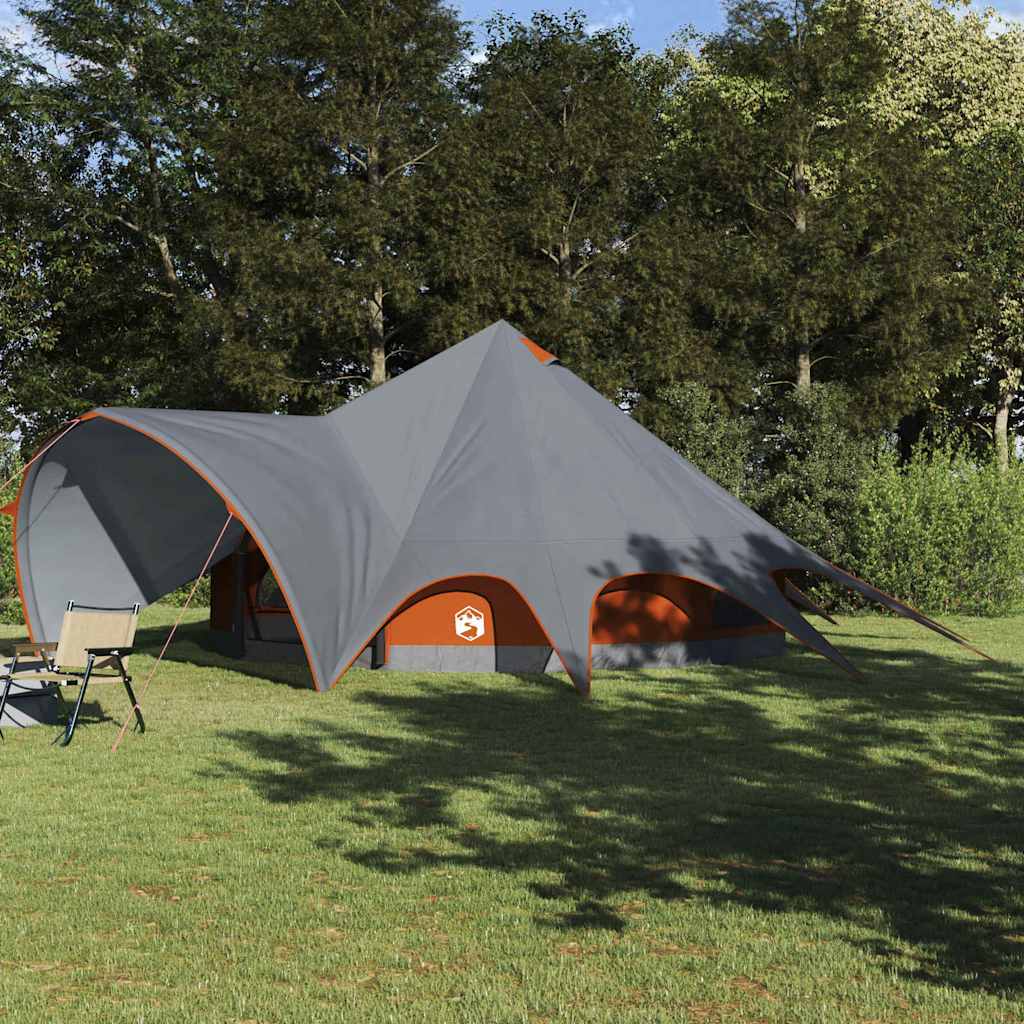 Teepee Tent 9-Person Grey and Orange 502 x 502 x 297 cm