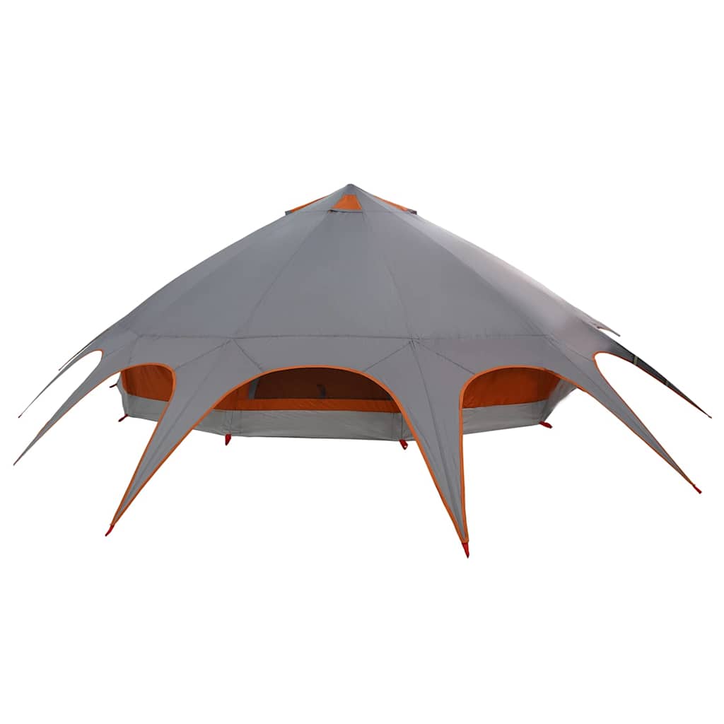 Teepee Tent 9-Person Grey and Orange 502 x 502 x 297 cm