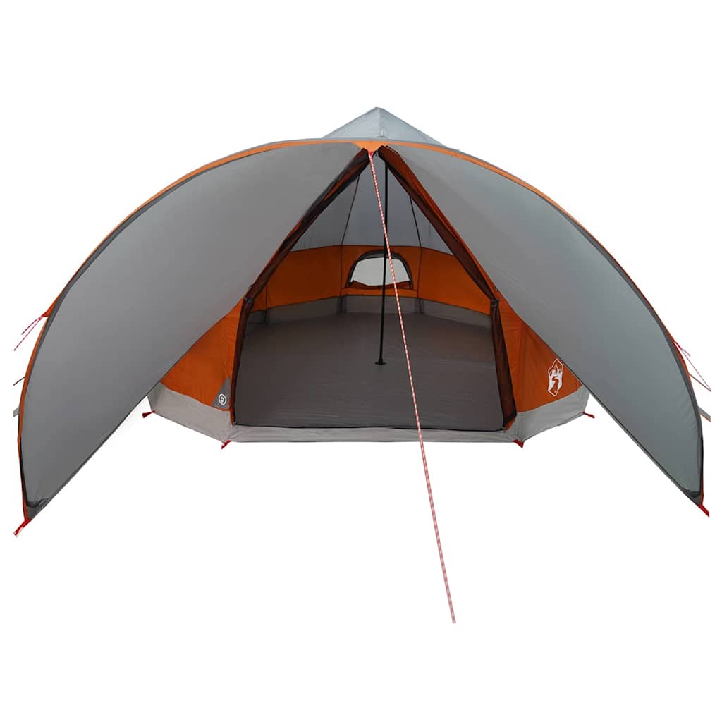 Teepee Tent 9-Person Grey and Orange 502 x 502 x 297 cm