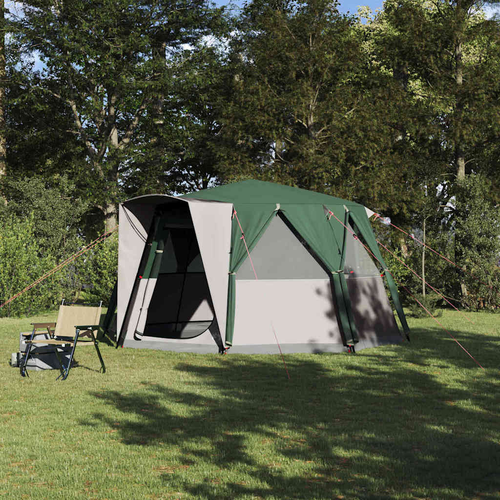 Cabin Tent 6-Person with Roof Green 425 x 396 x 222 cm