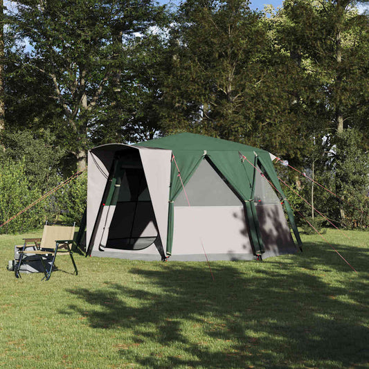 Cabin Tent 6-Person with Roof Green 425 x 396 x 222 cm