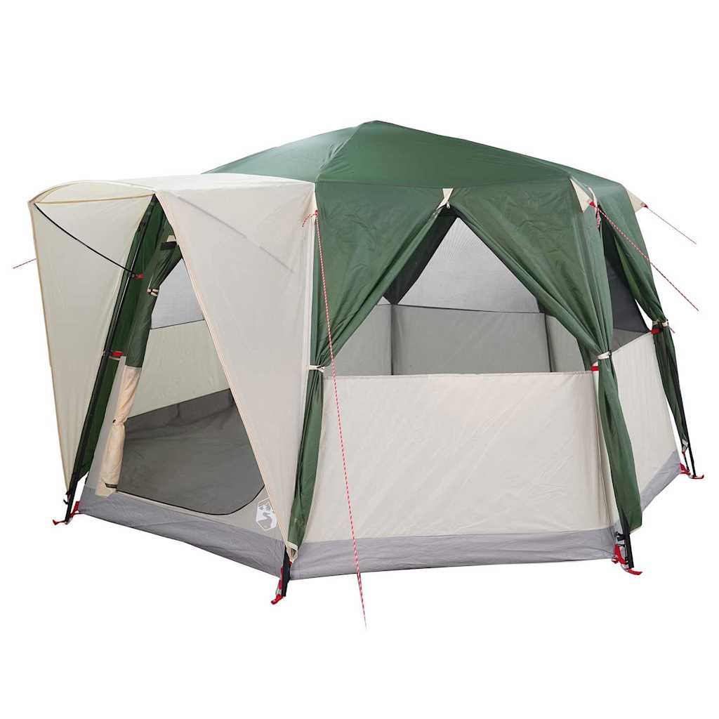Cabin Tent 6-Person with Roof Green 425 x 396 x 222 cm