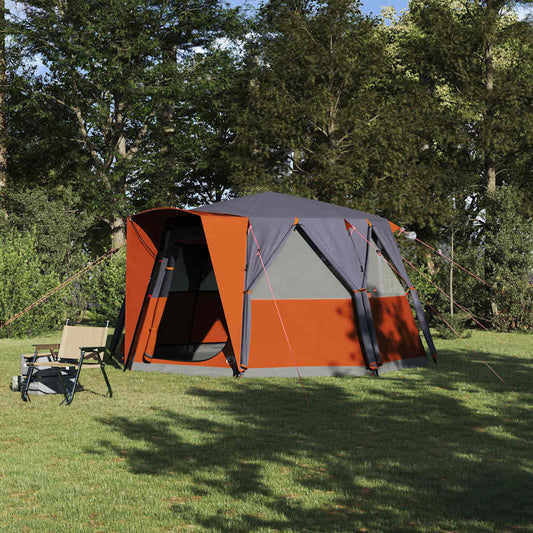Cabin Tent 6-Person Grey and Orange 425 x 396 x 222 cm
