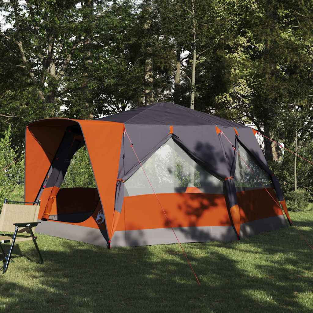 Cabin Tent 7-Person Grey and Orange 400 x 350 x 212 cm