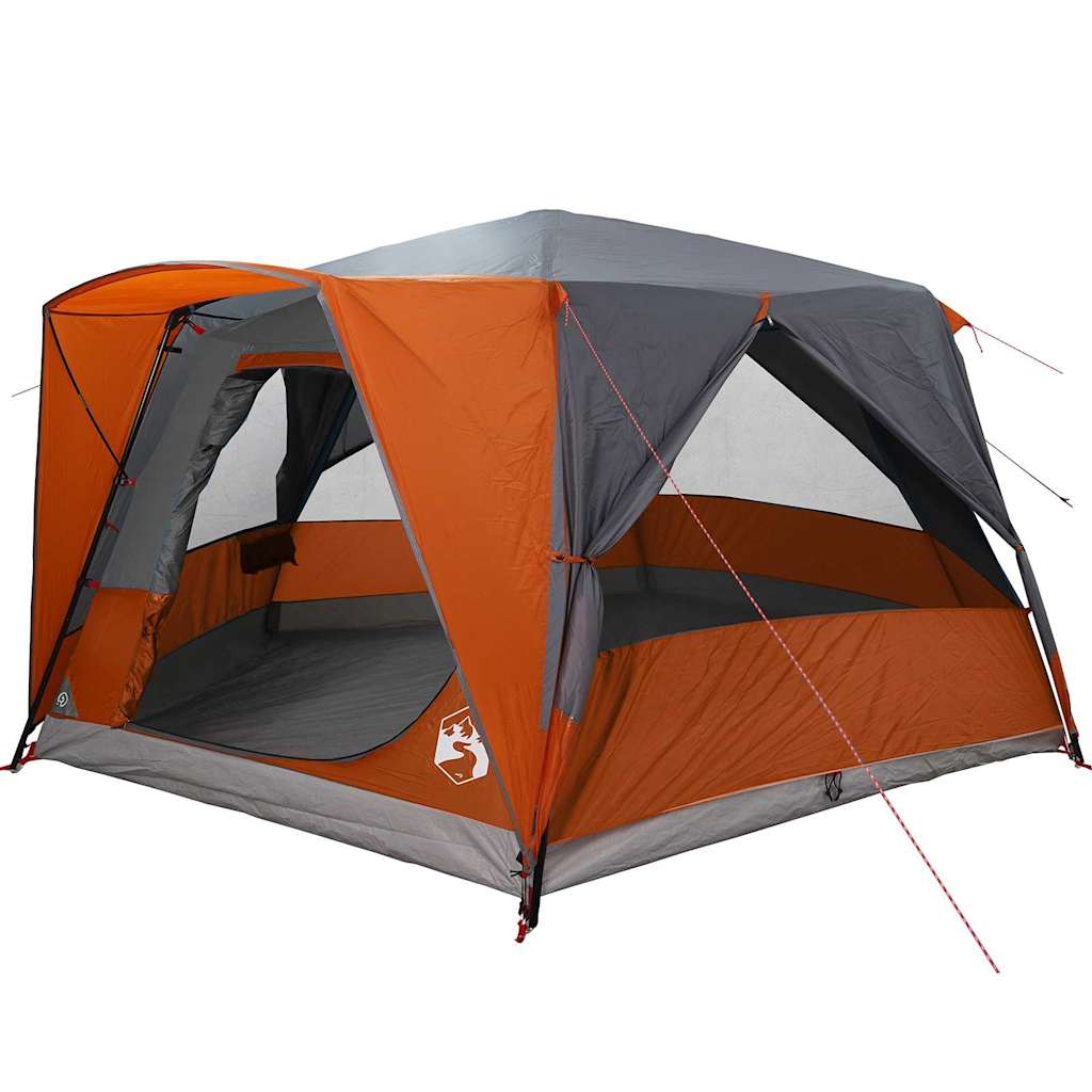 Cabin Tent 7-Person Grey and Orange 400 x 350 x 212 cm