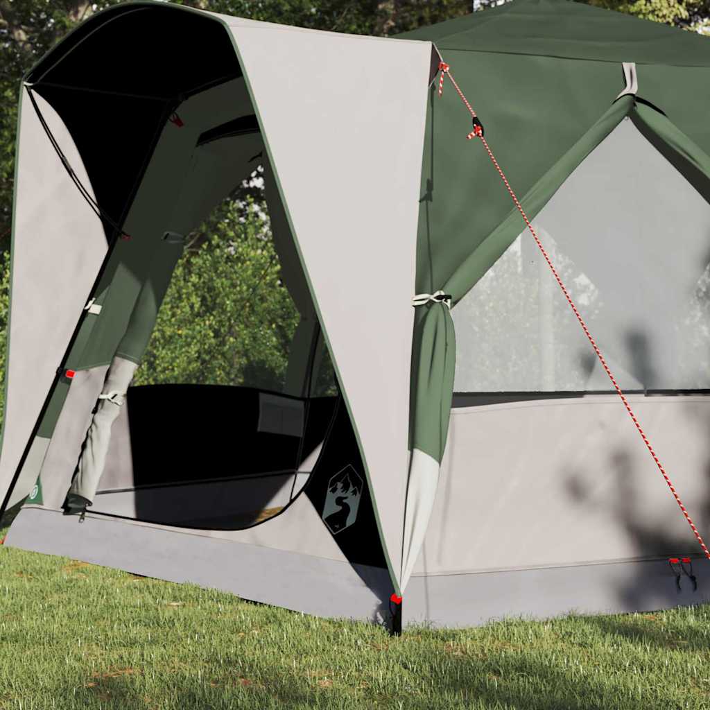 Cabin Tent 5-Person Green and White 333 x 317 x 194 cm