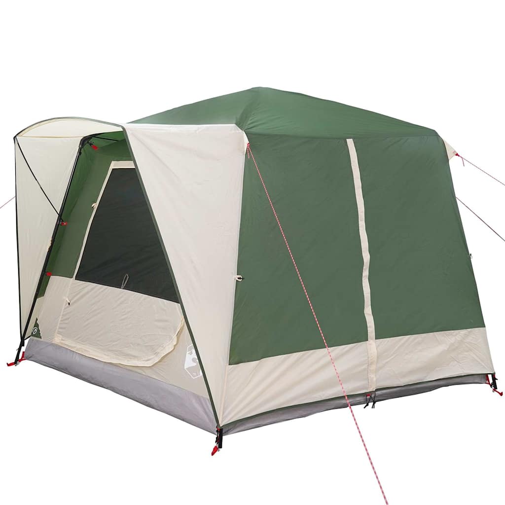 Cabin Tent 5-Person Green and White 333 x 317 x 194 cm