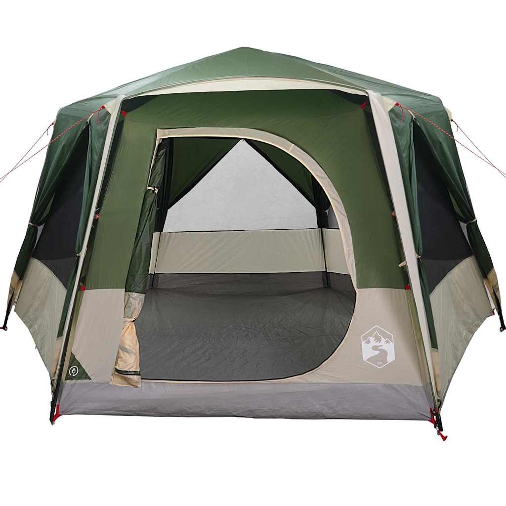 Cabin Tent 5-Person Green and White 333 x 317 x 194 cm