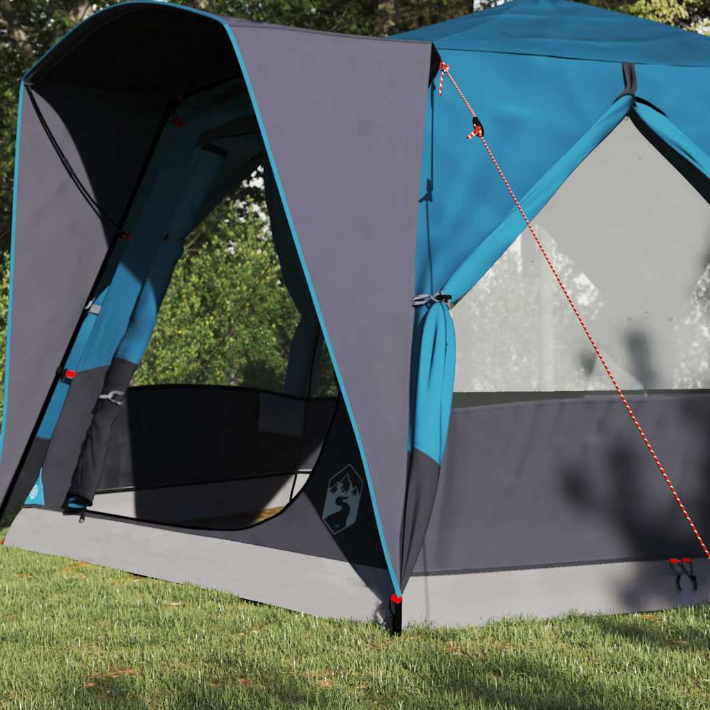 Cabin Tent 5-Person with Roof Blue and Grey 333 x 317 x 194 cm