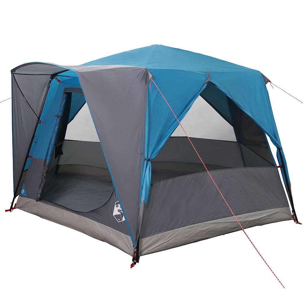 Cabin Tent 5-Person with Roof Blue and Grey 333 x 317 x 194 cm