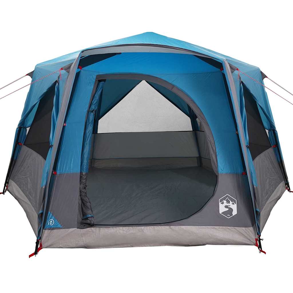 Cabin Tent 5-Person with Roof Blue and Grey 333 x 317 x 194 cm