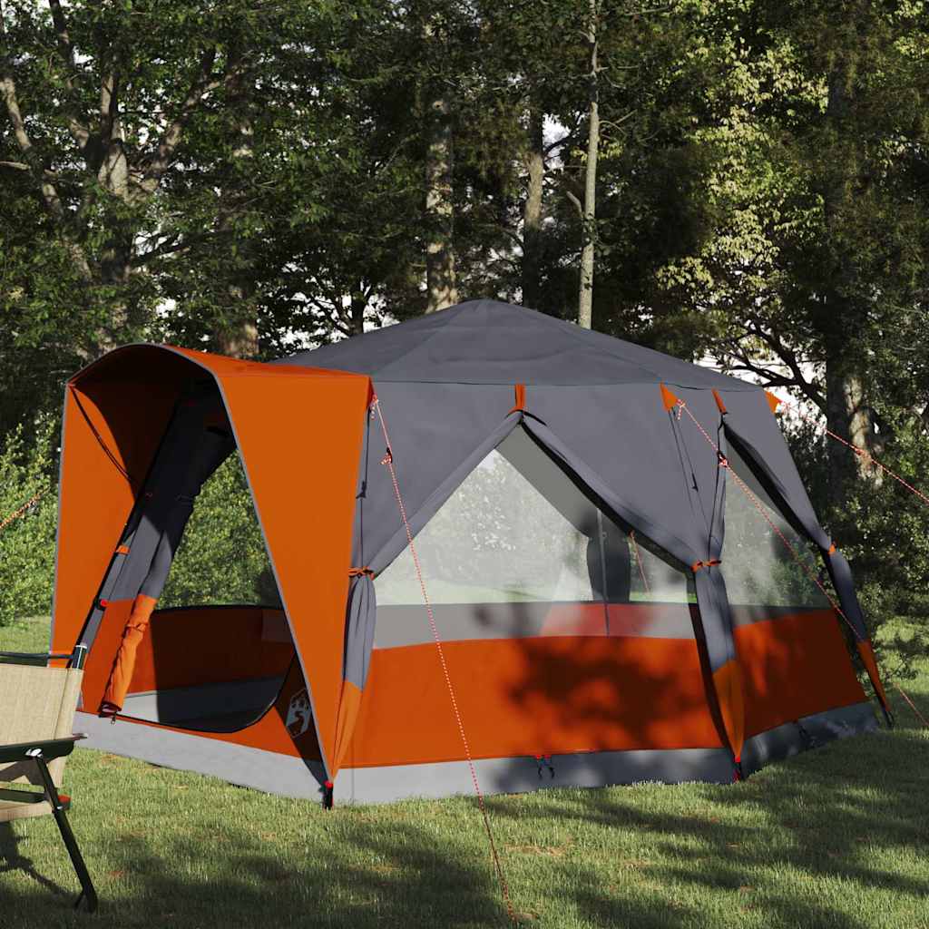 Cabin Tent 5-Person Grey and Orange 333 x 317 x 194 cm