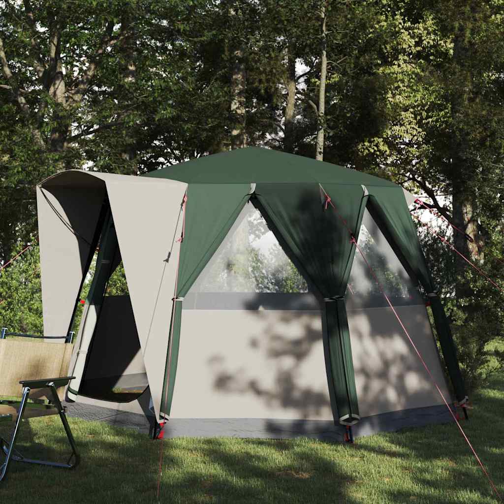 Cabin Tent 3-Person Green and White 320 x 320 x 203 cm