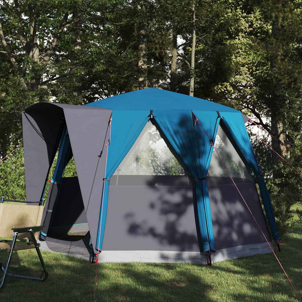 Cabin Tent 3-Person with Roof Blue and Grey 320 x 320 x 203 cm