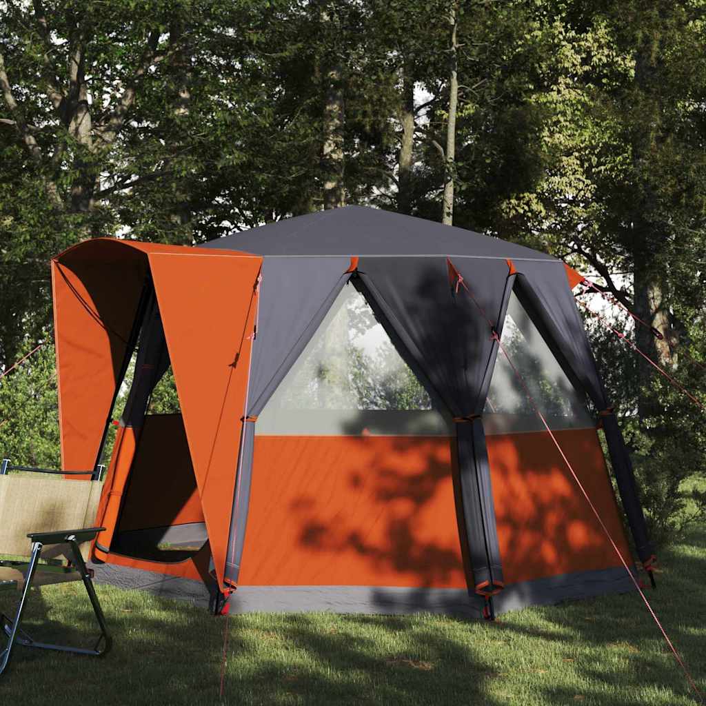 Cabin Tent 3-Person Grey and Orange 320 x 320 x 203 cm