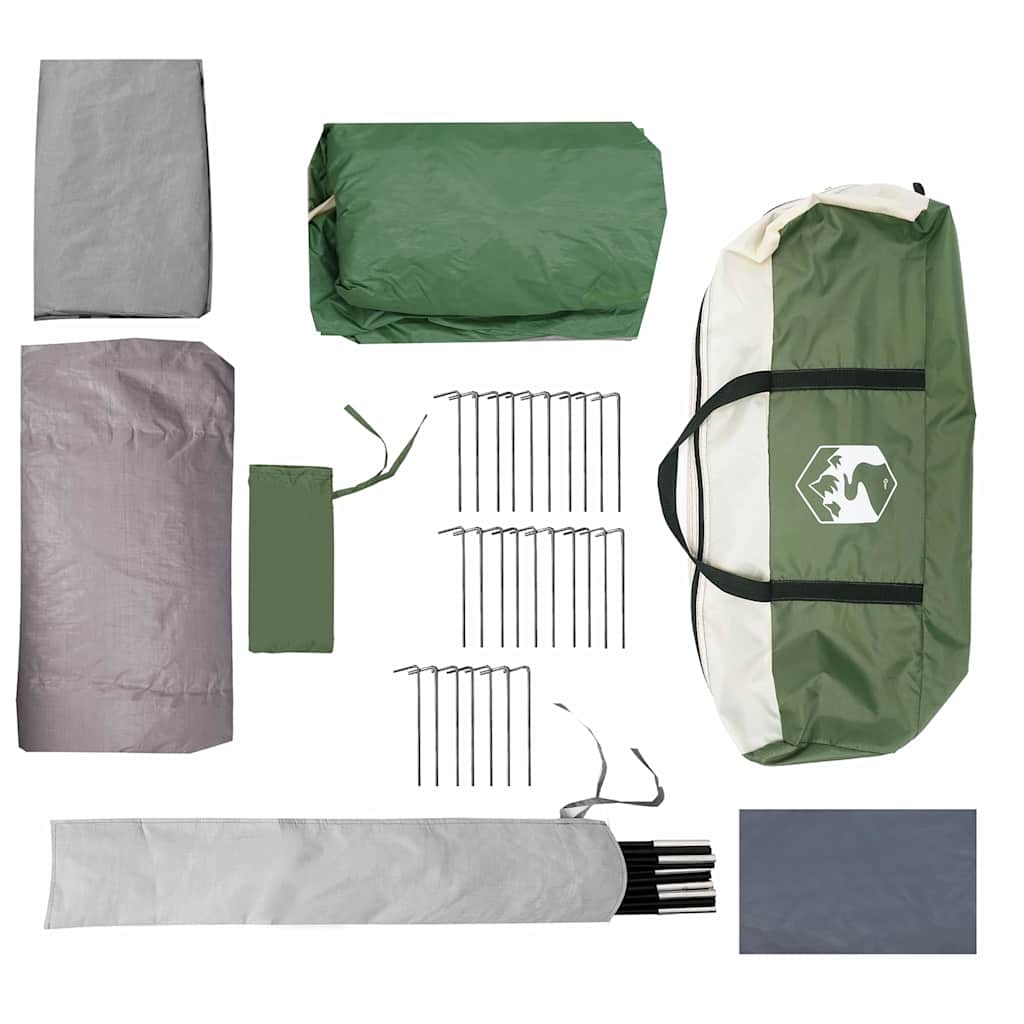 Tunnel Tent 4-Person Green and White 740 x 370 x 220 cm