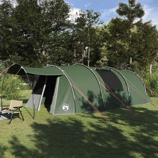 Tunnel Tent 4-Person Green and White 740 x 370 x 220 cm
