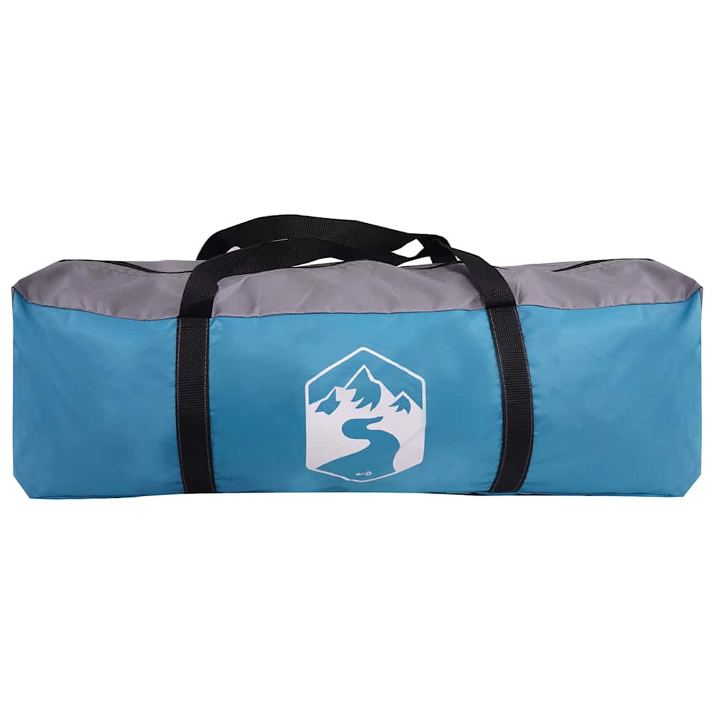 Tunnel Tent 4-Person with Roof Blue and Grey 740 x 370 x 220 cm