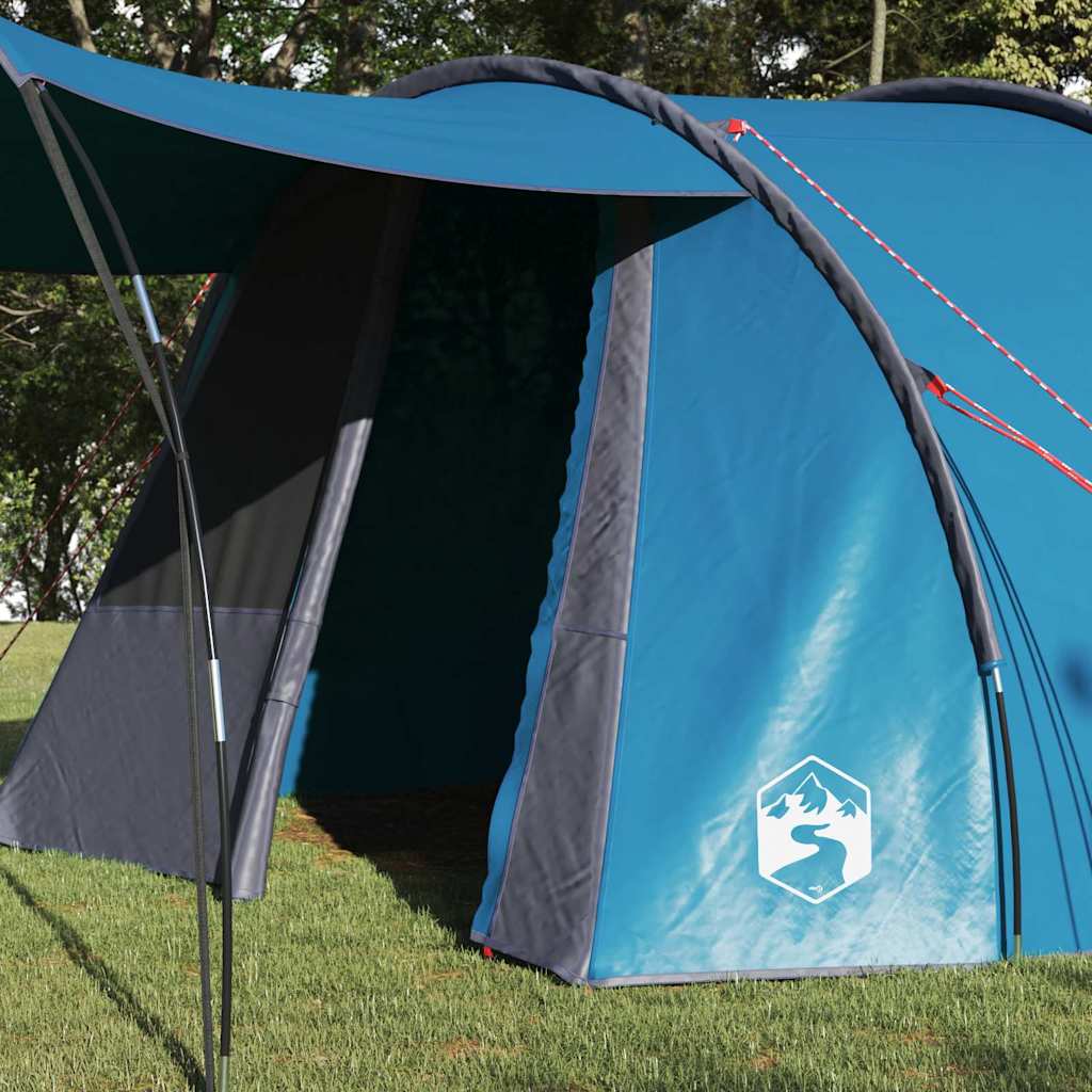 Tunnel Tent 4-Person with Roof Blue and Grey 740 x 370 x 220 cm