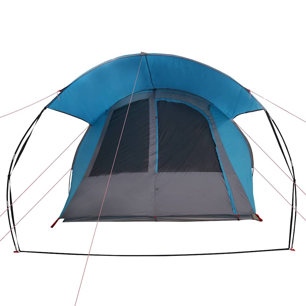 Tunnel Tent 4-Person with Roof Blue and Grey 740 x 370 x 220 cm