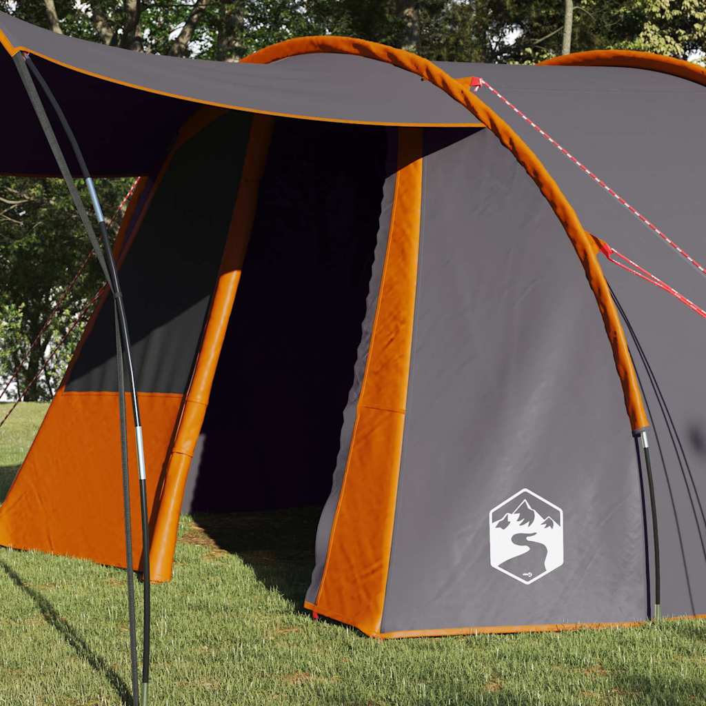 Tunnel Tent 4-Person Grey and Orange 740 x 370 x 220 cm