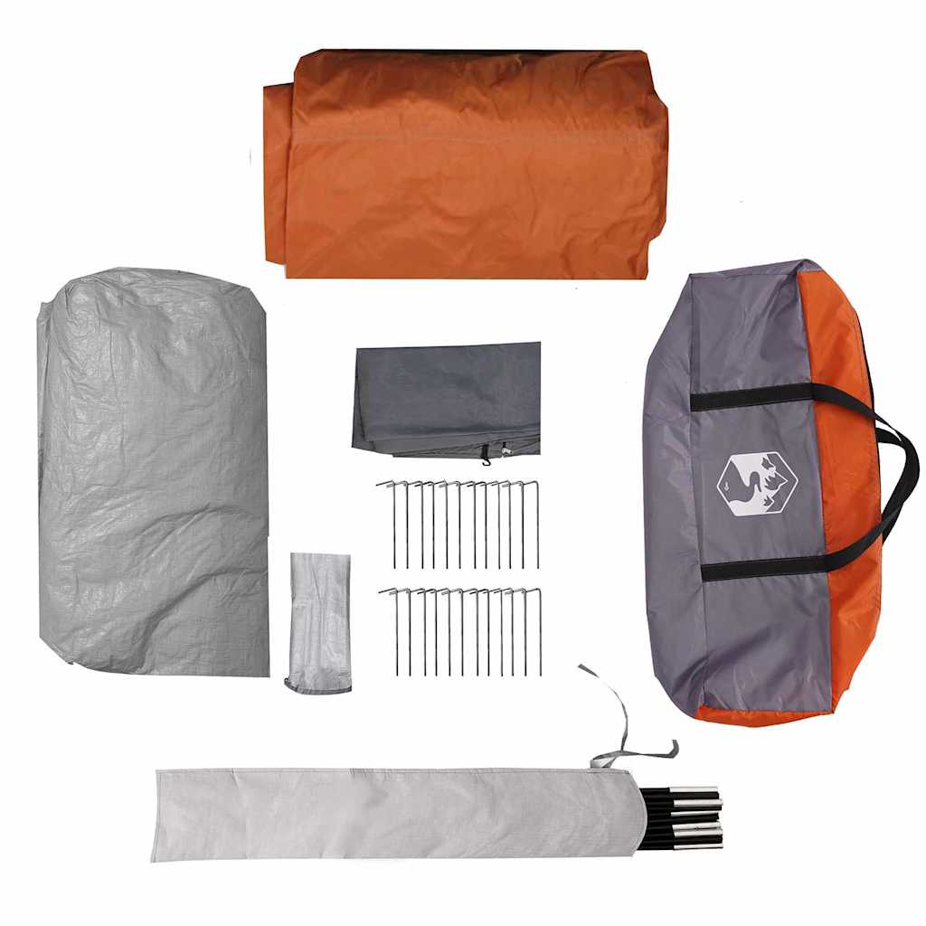 Tunnel Tent 5-Person Grey and Orange 805 x 405 x 211 cm
