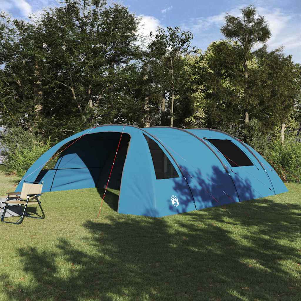 Tunnel Tent 6-Person with Roof Blue and Grey 700 x 590 x 215 cm