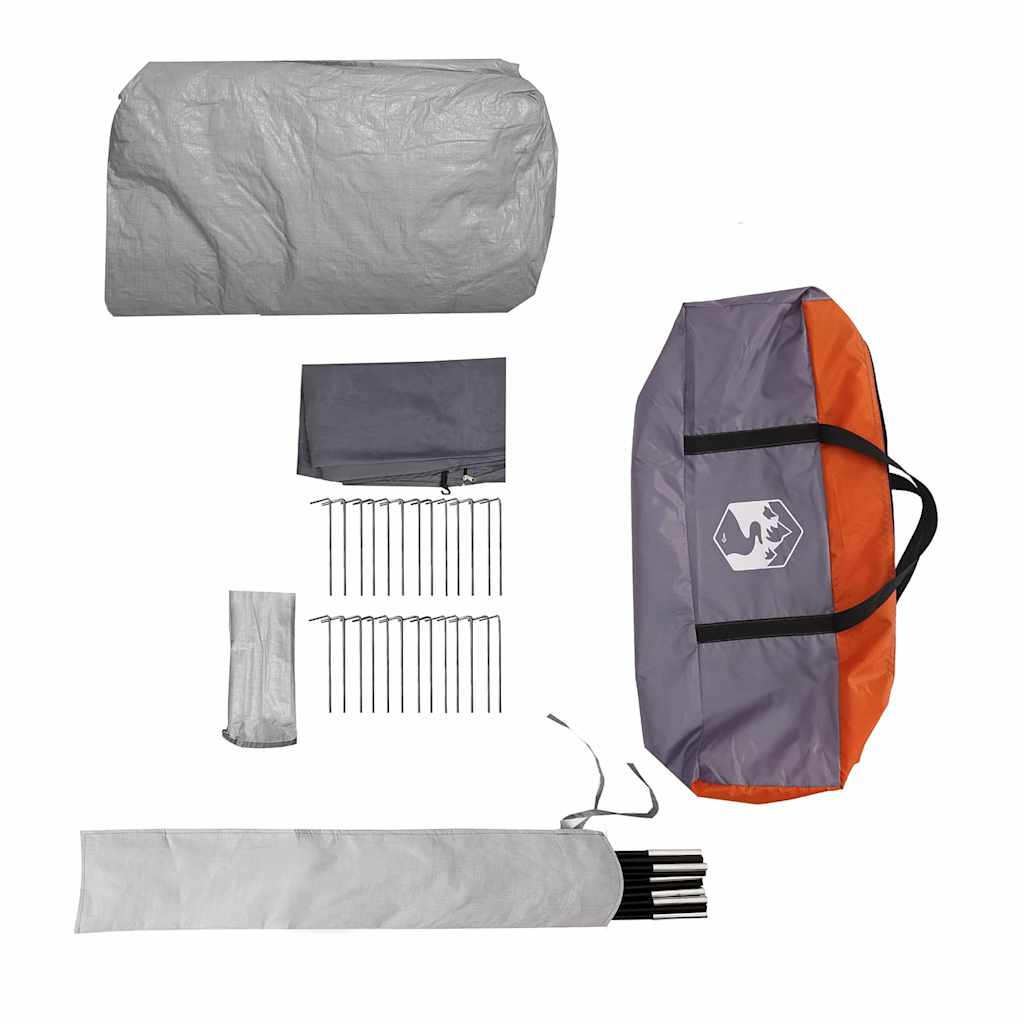 Tunnel Tent 6-Person Grey and Orange 700 x 590 x 215 cm