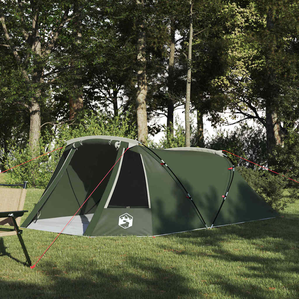Tunnel Tent 3-Person Green and White 328 x 228 x 115 cm