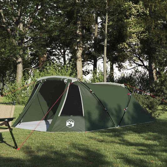 Tunnel Tent 3-Person Green and White 328 x 228 x 115 cm