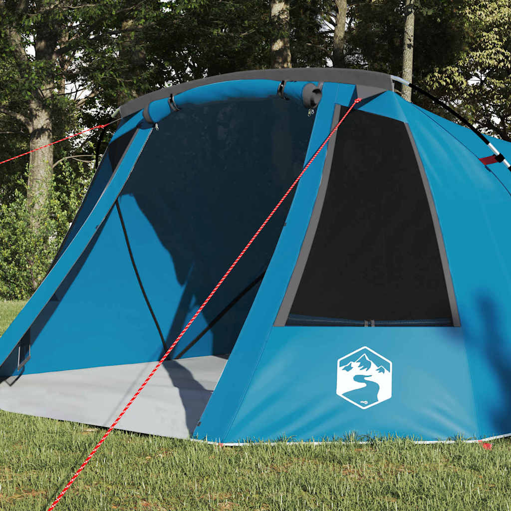 Tunnel Tent 3-Person with Roof Blue and Grey 328 x 228 x 115 cm