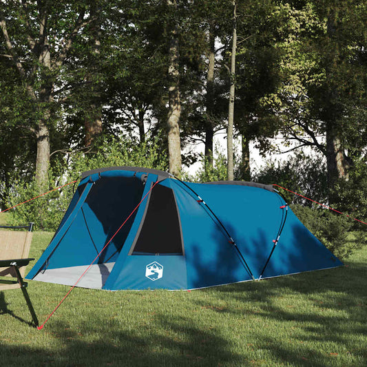 Tunnel Tent 3-Person with Roof Blue and Grey 328 x 228 x 115 cm