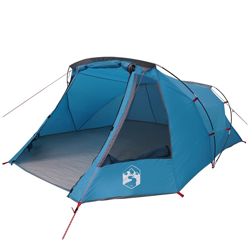 Tunnel Tent 3-Person with Roof Blue and Grey 328 x 228 x 115 cm