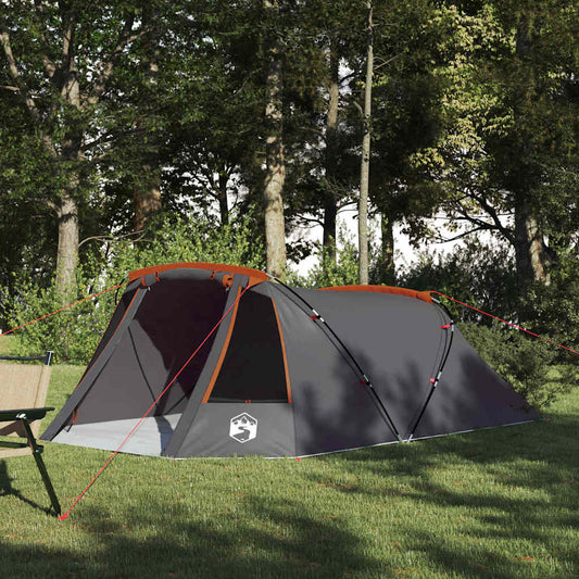 Tunnel Tent 3-Person Grey and Orange 328 x 228 x 115 cm
