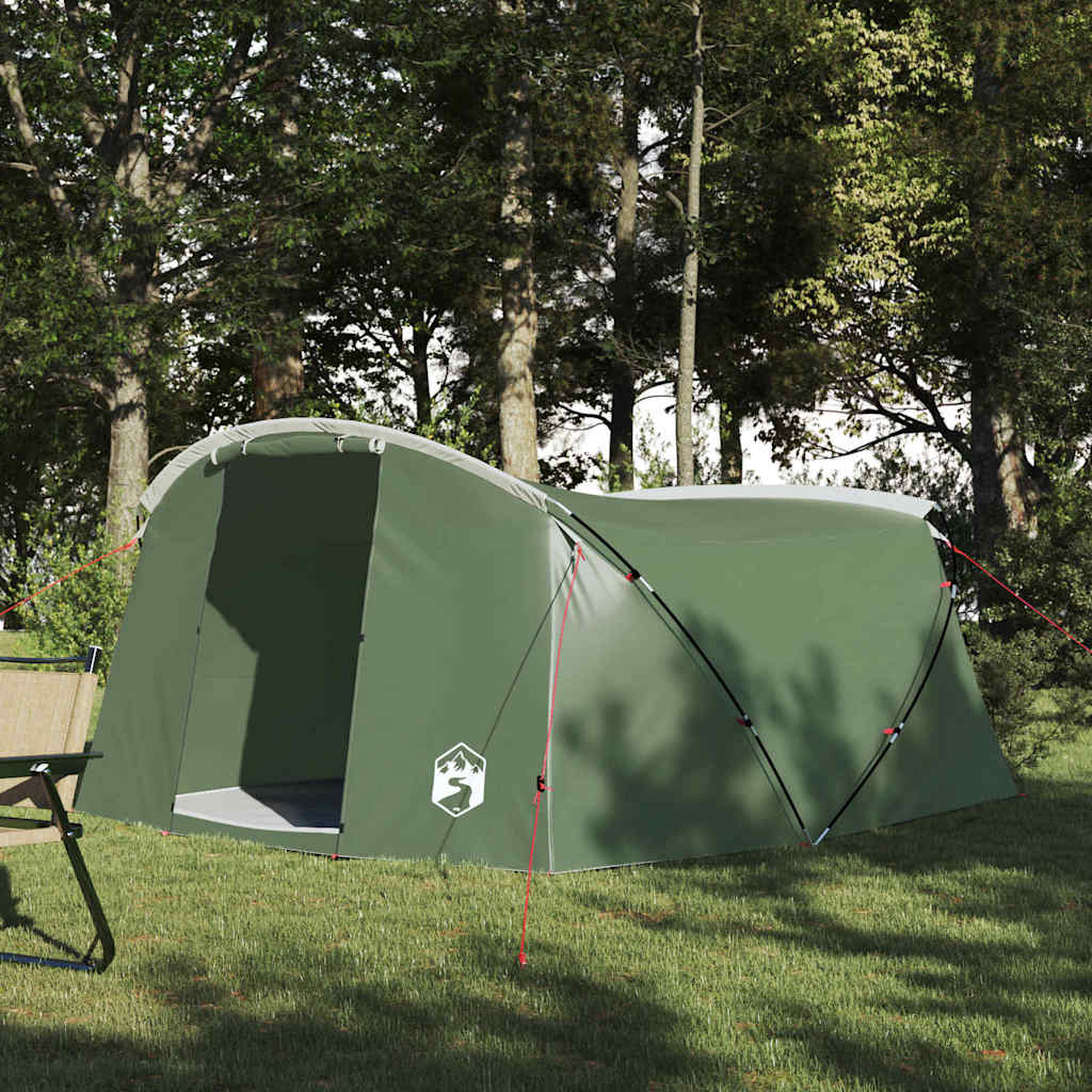 Tunnel Tent 4-Person Green and White 318 x 275 x 140 cm